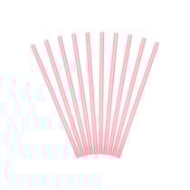 10 Pailles Papier Baby Rose
