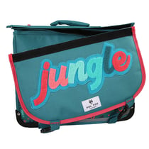 Cartable 38 cm – POL FOX JUNGLE – Vert – Réversible – 2 compartiments