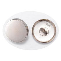5 BOUTONS de TIGE METAL Argenté Plat diamètre 15 mm 1 trou - creation couture Diy