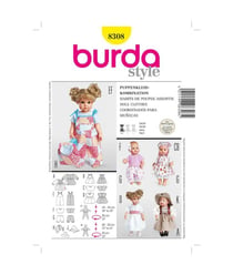 Patron Burda Creative 8308 Coordonnés poupées taille n°POUPEE