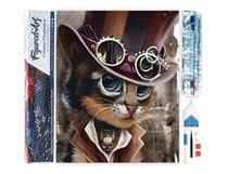 Diamond Painting Broderie Diamant Figured’Art 40x50cm toile entière roulée avec diamants carrés - Chat gentleman