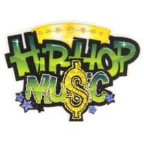 Lot de 3 écussons thermocollants musique hip hop 3,5 cm x 5 cm