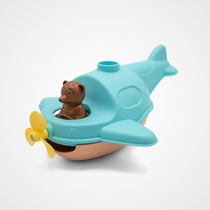 Jouet de bain made in France en matière recyclée Hydravion de Petit Ours Brun