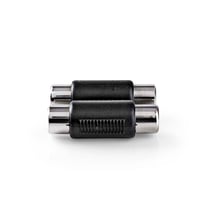 Nedis Adaptateur Audio Stéréo 2 RCA Femelle vers Femelle Connexion Stable Noir