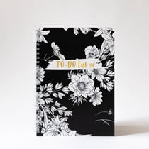 Carnet To Do Black Flowers