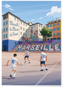 Affiche ville Marseille 5 Le quartier du Panier | A3 : 29,7x42cm