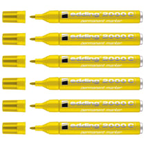 Lot de 6 marqueurs permanents - EDDING - Pointe ronde 1,5-3 mm - Corps aluminium - Jaune