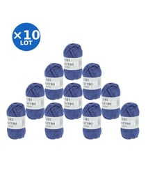 Lot de 10 pelotes QUATTRO de Lang Yarns – 500 g de coton mercerisé 6 Bleu