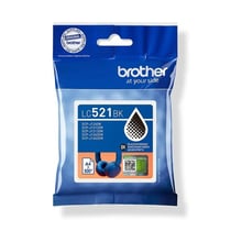 Cartouche d'encre Brother LC521BK - Noir - 500 pages - Plastique