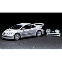 Miniatures montées - IXO - Peugeot 307 WRC - Blanc - Échelle 1/43 - 2 jeux de roues et aileron arrière