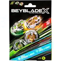 Coffret pack toupie beyblade x : gale wyvern 5-80gb et tail viper 3-80hn - type endurance et défense - dual pack - hasbro g0282