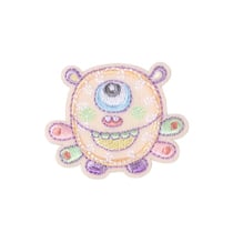 Ecusson monstre rigolo monstre beige 4,8cm x 4cm