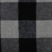 Tissu Laine mélangé Carreaux Noirs sur fond Noir - Au mètre