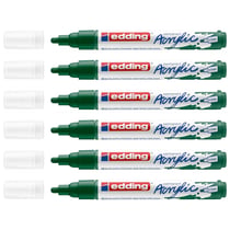 Marqueur acrylique pointe moyenne 2-3 mm - EDDING - Vert Mousse - Lot de 6