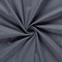 Tissu Jean Denim Coton Octave rayures Blanc sur fond Bleu marine