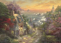 Puzzle 3000 pièces - Thomas Kinkade - Le Cottage et le Phare - Schmidt Spiele