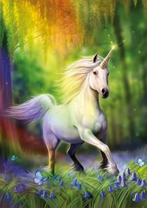 Puzzle licorne blanche et l'arc en ciel 500 pieces - collection anne stokes - educa - 18448