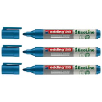 Lot de 3 marqueurs tableau blanc effaçables - EDDING - Pointe ronde 1,5-3 mm - Bleu