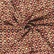 Tissu Viscose imprimé Olympe mosaïque Pourpre sur fond Ecru