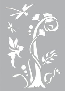 Pochoir adhésif pour tissu 29 x 20 cm Fée libellule