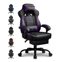 Fauteuil gaming ergonomique - GTPLAYER - noir/violet avec repose-pieds et lombaire