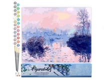 Peinture par Numéro Figured'Art - Claude Monet Soleil couchant sur la seine à lavacourt - Loisir Créatif Numéro d'Art - 40x50cm sans châssis en bois
