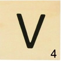 MégaCréa DIY - Grande lettre en bois façon scrabble 10 cm Lettre V