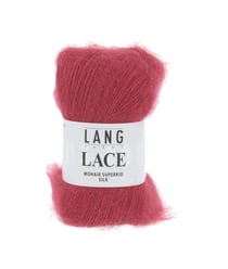 Pelote de Mohair et soie à tricoter LACE - 25 GR - Lang Yarns Rouge (60)