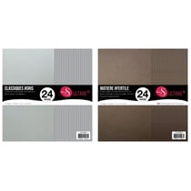 48 papiers Scrapbooking Marron + Gris - 300g/ m²