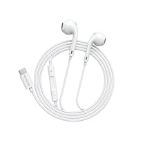 Mayaxess Écouteurs Filaires USB-C avec Micro intégré pour iPhone 16 Plus Blanc
