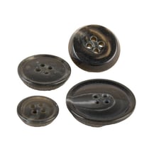 Bouton 4 trous imitation corne Gris Anthracite