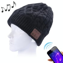 Bonnet Bluetooth Tricoté Chaud Avec Micro Pour Musique Et Appels En Hiver Noir YONIS