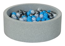 Piscine à balles Aire de jeu + 300 balles perle, argent, bleu clair - Velinda