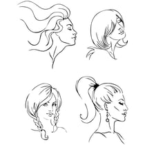 Tampons transparents, coiffures, feuille 11x15,5 cm, 1 flles