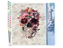 Peinture par Numéro Figured'Art - Crâne fleuri - Kit de Loisir Créatif DIY Numéro d'Art Complet - 40x50cm sans châssis en bois
