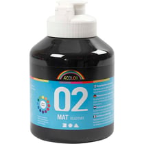 Peinture Acrylique Mate, noir, 500 ml/ 1 flacon