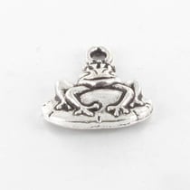 MégaCréa - Breloque en métal Grenouille 17mm Argenté (10 pièces)