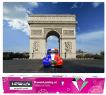 Diamond Painting Broderie Diamant LUMINLIFE 52x42cm, 5D, diamants ronds - Arc de triomphe