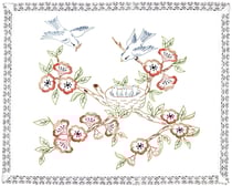 Kit napperon à broder Les oiseaux
