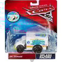 Vehicule cars 3 vehicule nageur - dr damage ambulance blanche - voiture miniature - mattel - dxw12