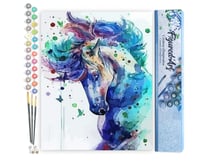 Peinture par Numéro Figured'Art - Cheval coloré - Kit de Loisir Créatif DIY Numéro d'Art Complet - 40x50cm sans châssis en bois