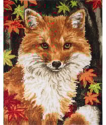 Kit de Point de Croix Renard Extra-Large 32 x 39 cm – Trimits - Kit Broderie Extra-Large Idéal pour les Passionnés Marron