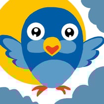 Kit canevas Soudan blanc OISEAU bleu 20x20cm