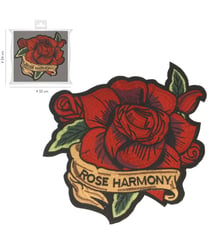 Ecussons Thermocollant Rose brodée 22 X 22 cm - Mediac Rouge
