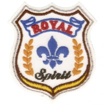 Lot de 3 écussons thermocollants blason royal spirit 5 cm x 4 cm