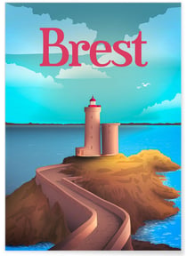 Affiche ville Brest | A3 : 29,7x42cm