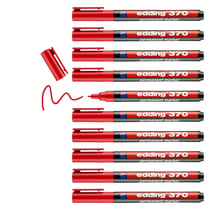 Lot de 10 marqueurs permanents - EDDING - pointe ronde 1 mm - rouge