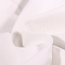 Tissu Simili cuir Croco mat uni Blanc