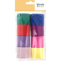 Rouleaux papier crépon fin - Couleurs vives - 3,5 cm x 10 m - 8 pcs