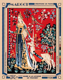Canevas Pénélope Antique Dame à la licorne le Toucher 40x50cm